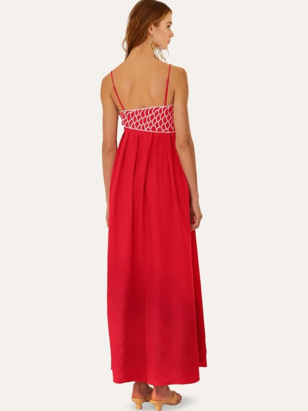 FARM RIO Women's Red Fish Top Maxi Dress Size XS - Picture 3 of 9